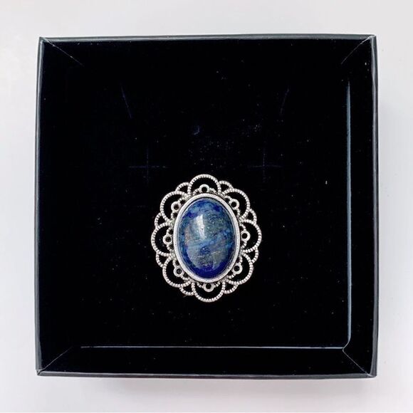 💍Beautiful Lapis Lazuli Natural Stone Ring - Picture 2 of 5